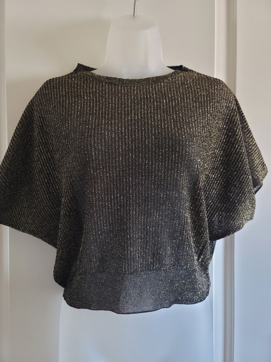 Mango Tops - Mango Black Sweater with Gold Lurex Threading